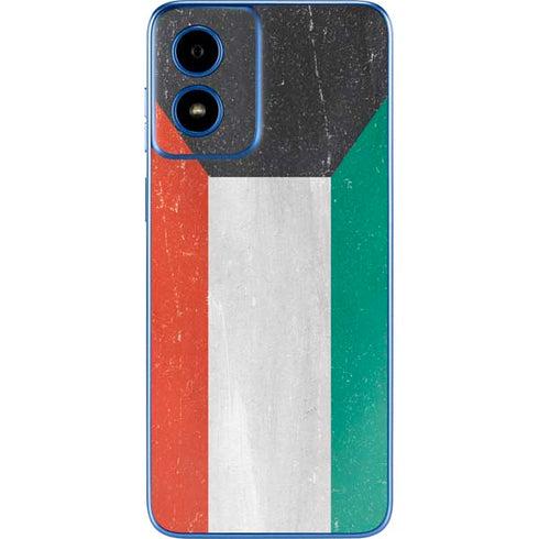 Kuwait Flag Distressed Moto G Play 4G (2024) Skin
